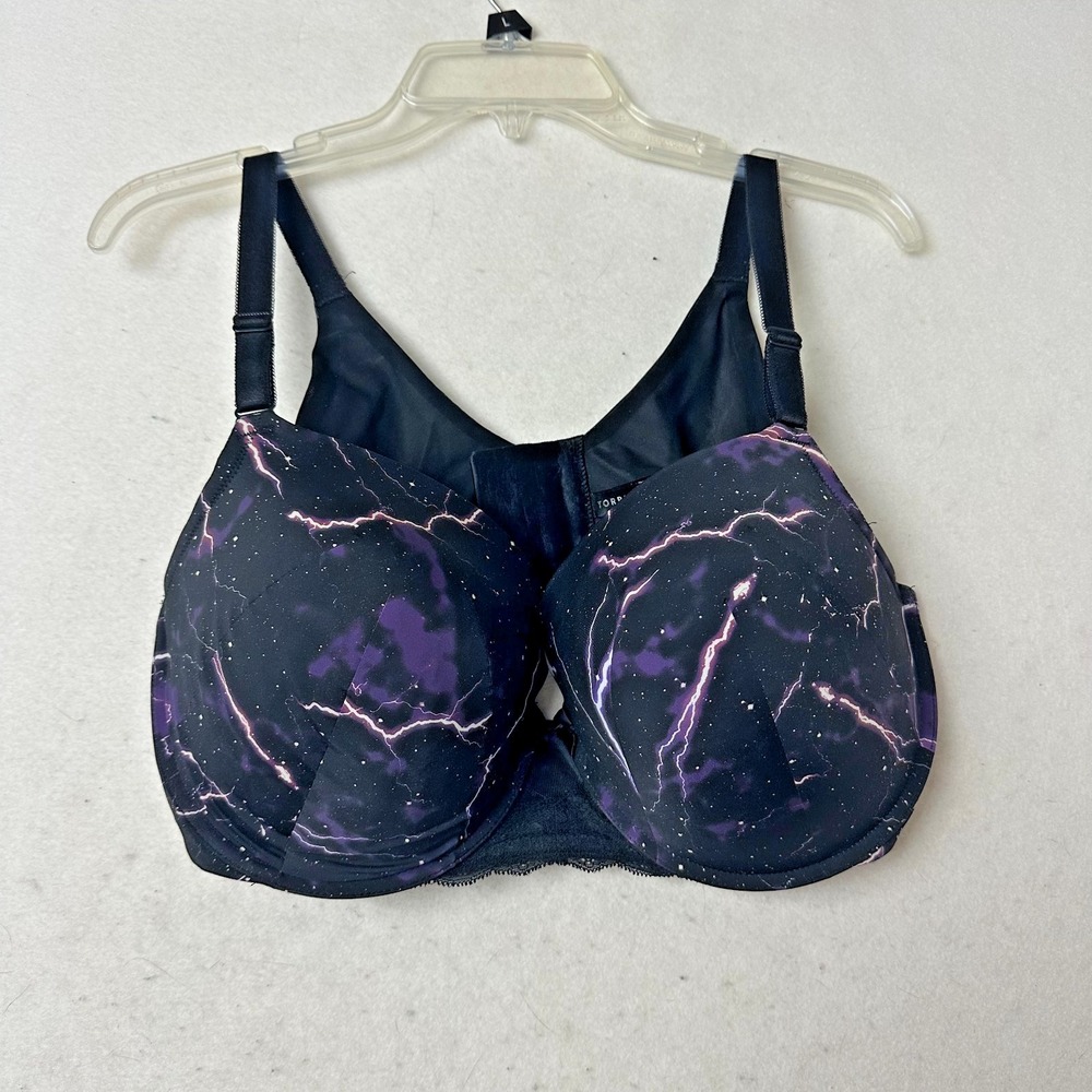 Torrid Curve 360 Back Smoothing T-Shirt Bra 42DD Purple Lightning Galaxy Space